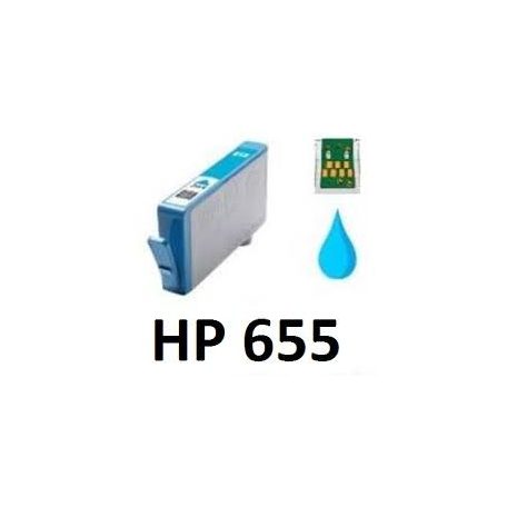 HP 655 XL Cyan prémium utángyártott legújabb  chipes tintapatron (600 old), CZ110 
