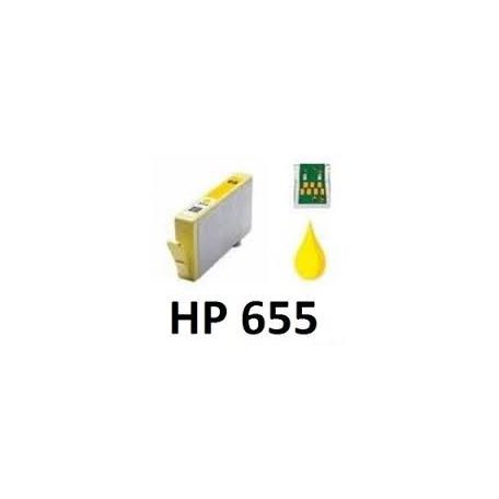 HP 655 XL Yellow prémium utángyártott legújabb chipes tintapatron (600old), CZ112