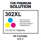 HP 302XL / F6U67AE XL 2.5x-es kapacitású  színes-color prémium utángyártott tintapatron, patron- hewlett packard